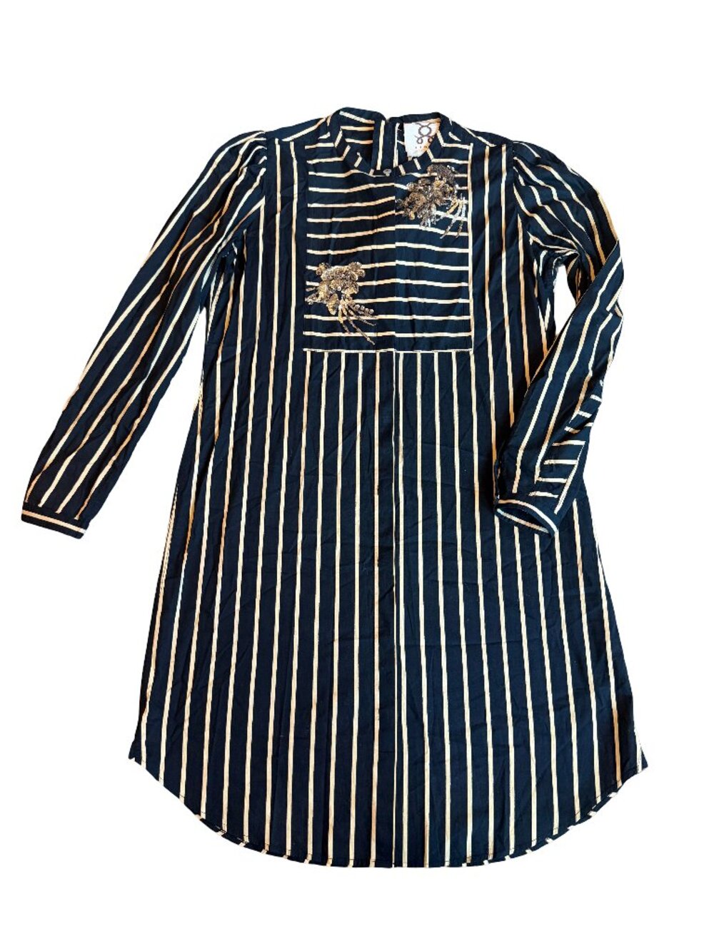 Figue Striped Knee-Length Dress Sequin Detail Flattering Shift Casual Size Small